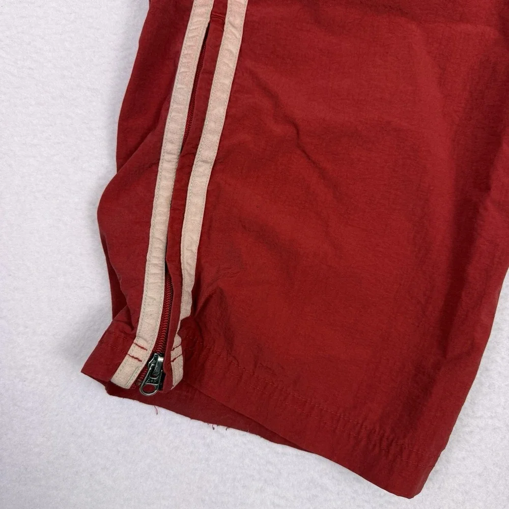 Vtg Y2K Abercrombie & Fitch Red Nylon Track Pants XL‎ 90s Baggy Windbreaker Zip